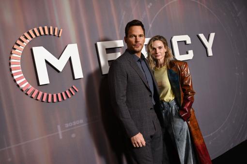 LONDON, ENGLAND - 8. Januar: Chris Pratt und Rebecca Ferguson beim Photocall zu Mercy am 8. Januar 2026 in London, England. (Foto von Jeff Spicer/Getty Images für Amazon MGM und Sony Pictures Entertainment)