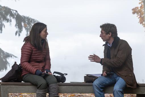 Frances Haugen (Mikey Madison) et Jeff Horwitz (Jeremy Allen White) dans THE SOCIAL RECKONING de Sony Pictures.  © 2026 CTMG, Inc. Tous droits réservés.