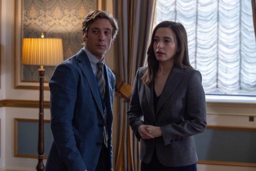 Jeff Horwitz (Jeremy Allen White) et Frances Haugen (Mikey Madison) dans THE SOCIAL RECKONING de Sony Pictures  © 2026 CTMG, Inc. Tous droits réservés.